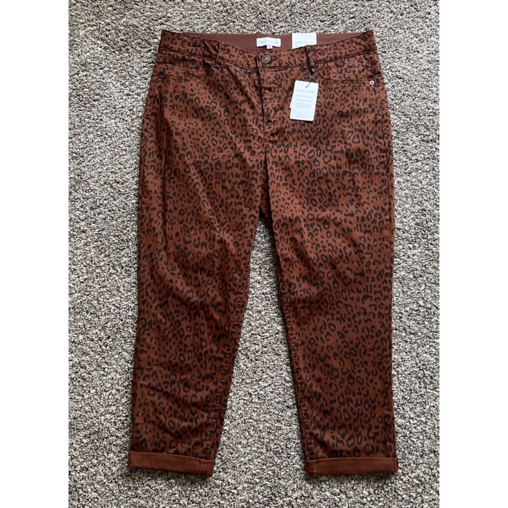 Perfect Fit Roll Cuff Skinny Animal Print Jeans